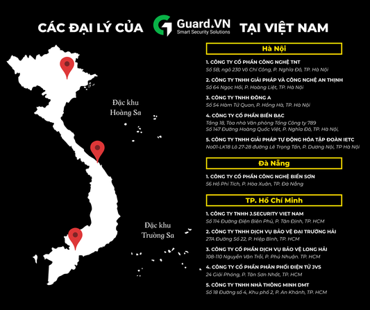 CÁC ĐẠI LÝ CỦA GUARD.VN TẠI VIỆT NAM