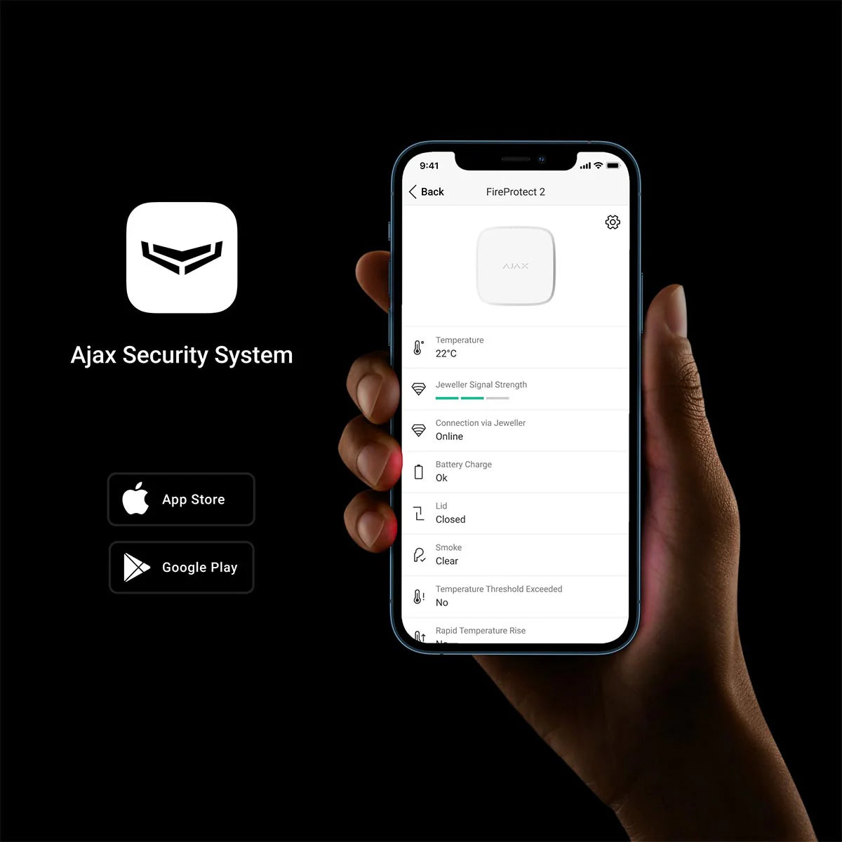 Ajax FireProtect 2: Cảm Biến Báo Khói-Nhiệt & Khói-Nhiệt-CO Không Dây