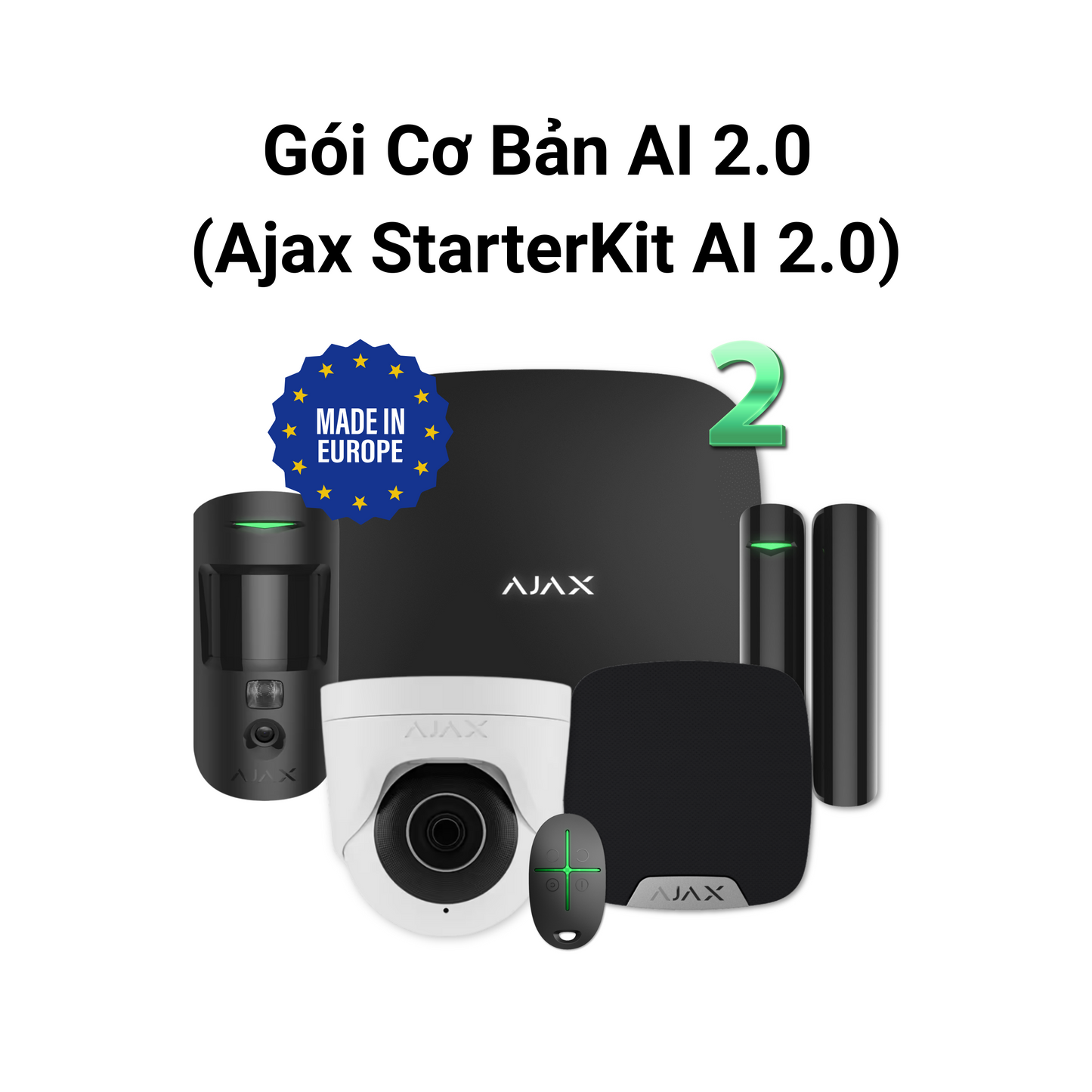 Bộ Chống Trộm Cơ Bản AI 2.0 (Ajax Starter Kit AI 2.0) - #1 Châu Âu - chỉ từ 1.122.000VNĐ/tháng