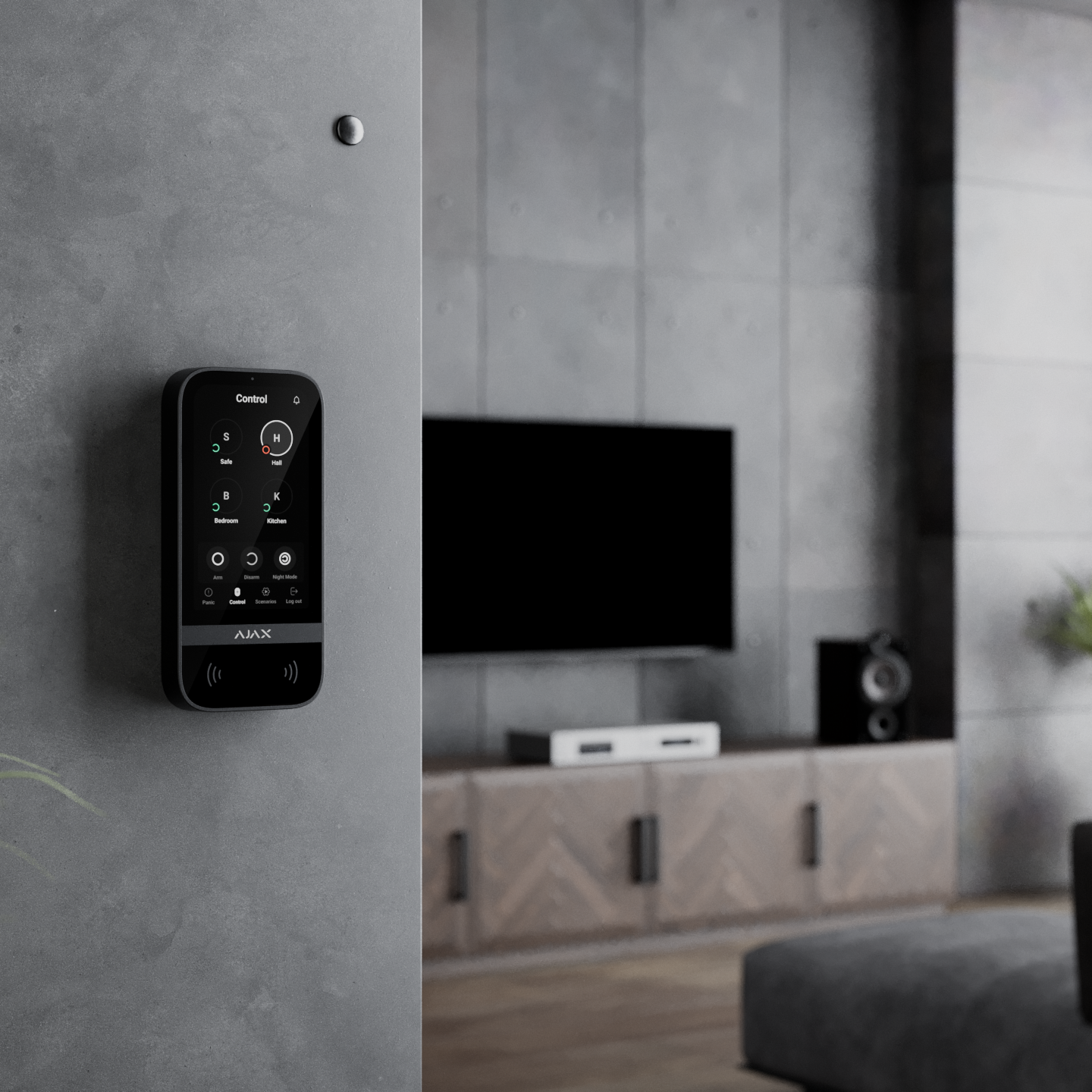 Ajax KeyPad TouchScreen: Bảng điều khiển hệ thống an ninh có màn hình cảm ứng