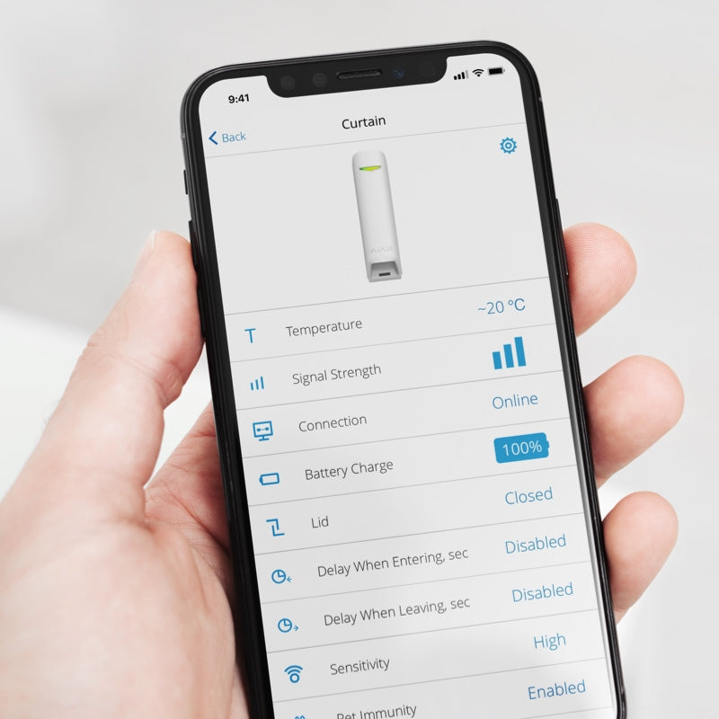 Ajax MotionProtect Curtain: Cảm Biến Báo Trộm Dạng Màn Chắn Trong Nhà Ajax