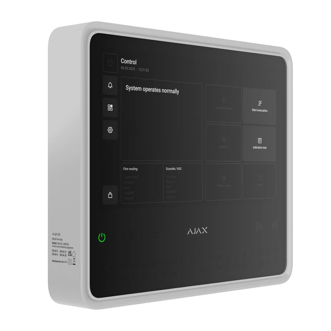 Ajax EN54 Fire Hub Jeweller: Trung tâm điều khiển báo cháy EN54
