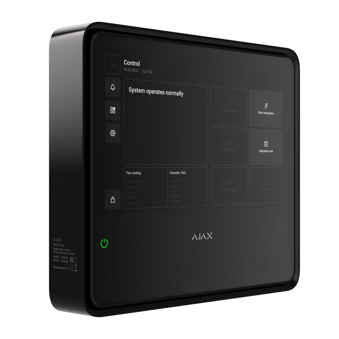 Ajax EN54 Fire Hub Jeweller: Trung tâm điều khiển báo cháy EN54